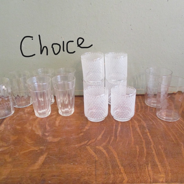 Juice Glass Vintage CHOICE Different sizes and Designs