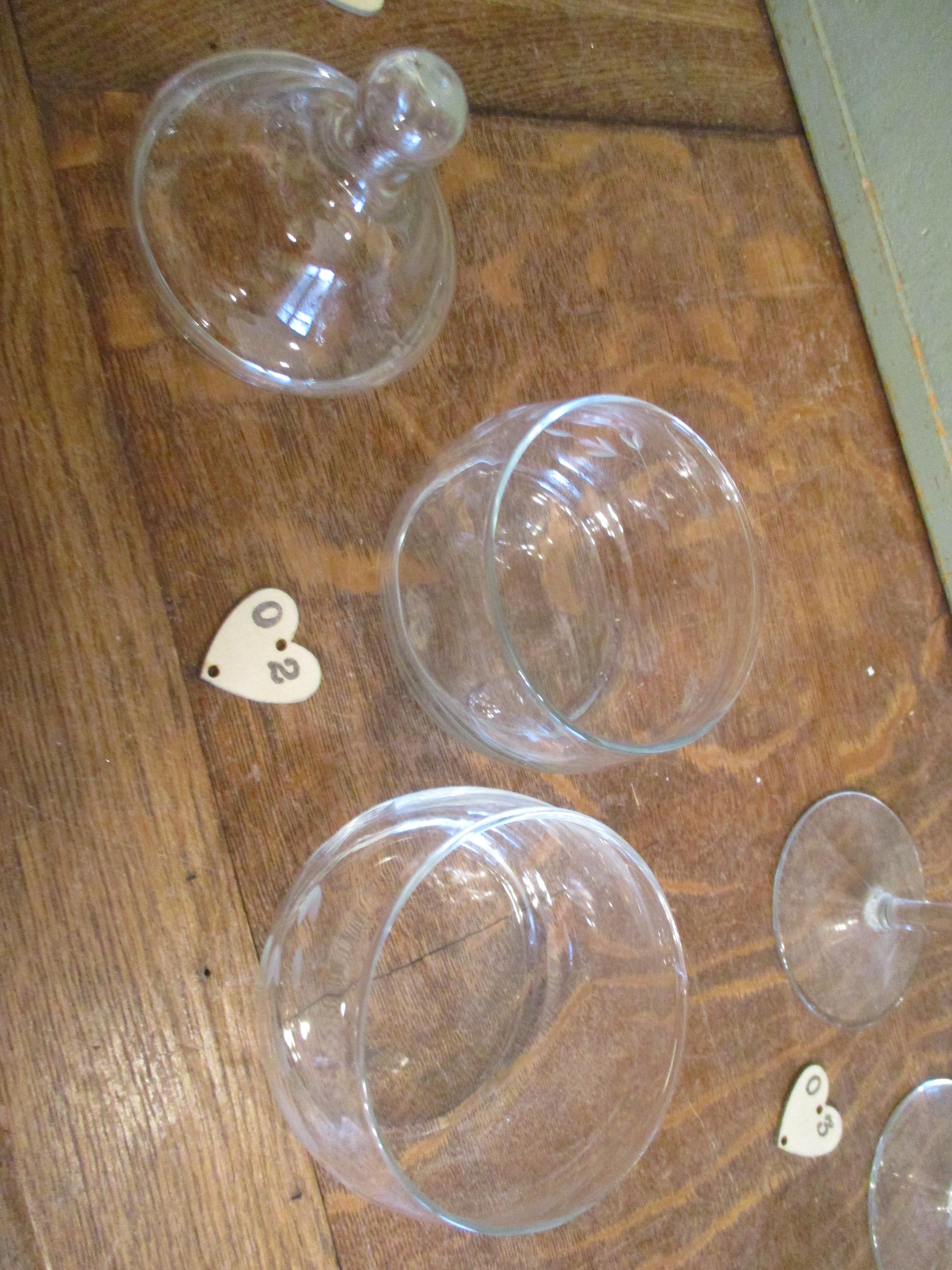 Princess Glass Containers Princess House Etched Glass Containers Vintage CHOICE - Etsy