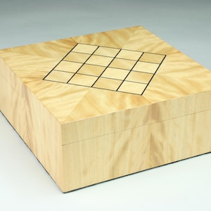 Thaumazo (To Admire) Handmade Modern Jewelry Box Avodire Wood With Ebony Inlays