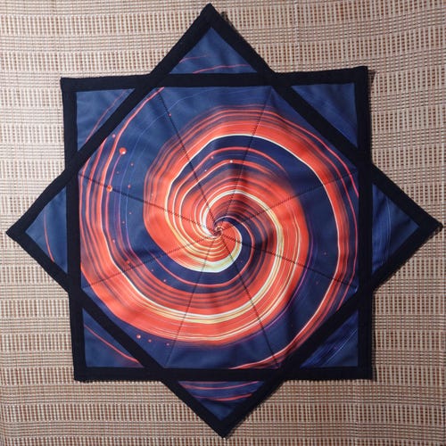 Flowstar Blacklight Beginners UV Reaction Flow Star Spinning Cloth Easy to Rotate Sided Print Juggling Flow Toy Dapo Star R04-Style1