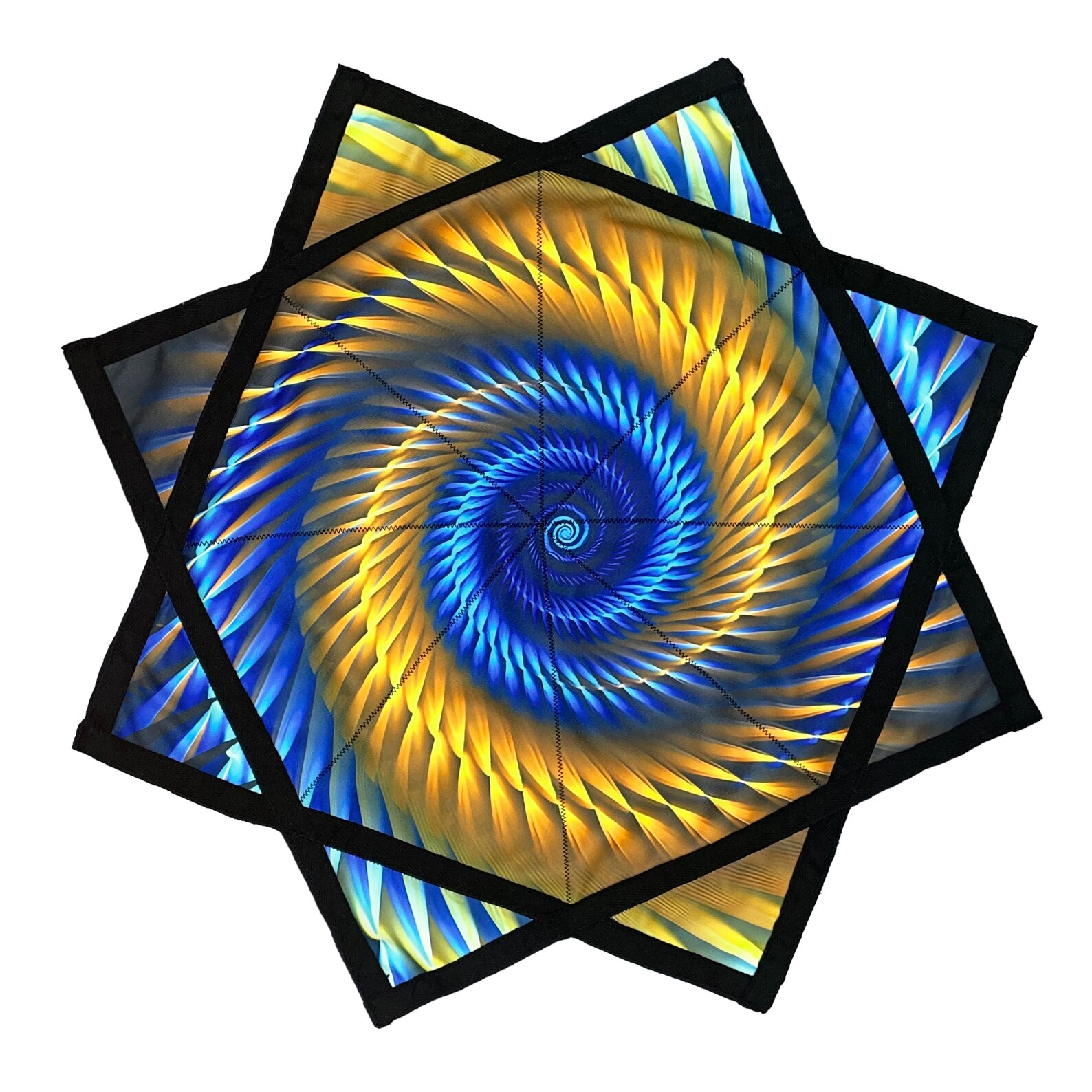 Flowstar pour Les débutants Flow Star Tissu Dynamique Facile à Tourner Impression latérale Jonglerie astuces Jouets Bout des Doigts Rotatif Flow Toys Dapo Star 27 Diameter(R05-style3