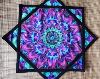 Flowstar UV reaction Flow Star Spinning Cloth Easy to Rotate Sided Print Fingertip Rotating Flow Toy Juggling Toy Dapo Star R05-style2