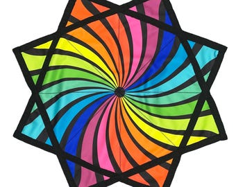 Flowstar Beginners Flow Star Spinning Cloth Sided Print Fingertip Rotating Flow Toy Dapo Star Easy to Rotate 27 inch R02-Style3