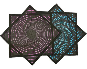 Flowstar – Flow Star En Tissu Dynamique 27 Cm Pour Débutant – Motif Recto-verso – Idéal Pour Jonglerie, Spinning Et Festivals – Cadeau Original