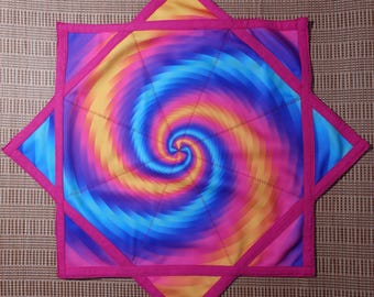 Flowstar UV Reaction Beginners Flow Star Spinning Cloth Sided Print Fingertip Rotating Flow Toy Dapo Star Easy to Rotate 27 inch R04-Style3