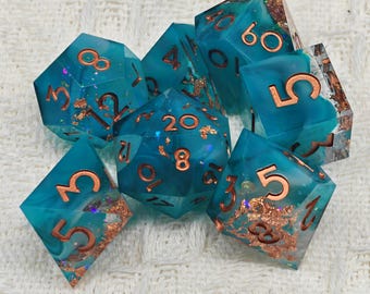Breath Gold Foil Dice Set D&D, Polyhedron DND dice Set, Used for Role-Playing dice Magic Pathfinder Game, DND dice Set, Dungeons and Dragons