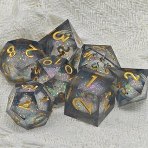 リキッド コア ダイス、Dnd 樹脂ダイス セット、D および D ダンジョン アンド ドラゴン D&D 多面体、ロール プレイング ゲーム、D+D D20、シャープ エッジ ダイス