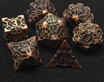 DnD Würfel, Metall-Rollenspielwürfel, Ausrüstungswürfel, Sharp Edge Würfel, Bronze-Rollenspielwürfel, D20 Würfelset, Metall DnD, Ausrüstungs- und Rollenspielwürfel