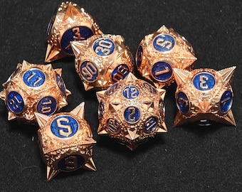 Metallwürfel für DND Polyedrische Würfel mit Box D20 D12 D10 D% D8 D6 D4 Würfelset für Dungeons and Dragons Roll Playing Game RPG MTG Brettspiele