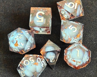Liquid Core Dice for DnD, RPG Dice, Sharp Edge Resin Dice, Polyhedral Dice for Dungeons and Dragons, d&d Dice