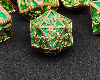 Metal DND Dice Set with 7 Pieces for Dungeons and Dragons, Polyhedral Metal Stonehenge Dice Set D&D with Case, Role Playing Dice