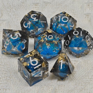 Galaxy Liquid Core D&D Würfelset für Rollenspiele, Galaxy Dungeons and Dragons Würfelset für Geschenke, RPG Liquid Core D&D Würfelset