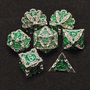 Metal Dice Set, Custom Polyhedral Dice Set, Dice Set, D and D Dice Set, Dungeons and Dragons Dice, Tabletop Dice Set