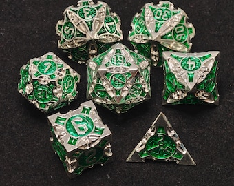 Zestaw metalowych kości, niestandardowy zestaw wielościennych kości, zestaw kości, zestaw kości D i D, kości Dungeons and Dragons, zestaw kości stołowych