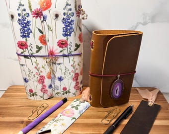 The Everywhere Notebook: Custom Trifold Travelers Notebook Journal | solids + prints