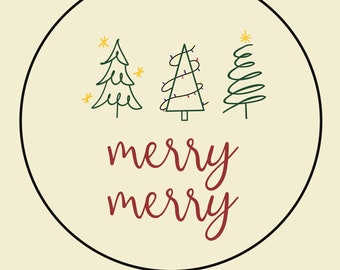 Christmas trees and lettering embroidery patterns