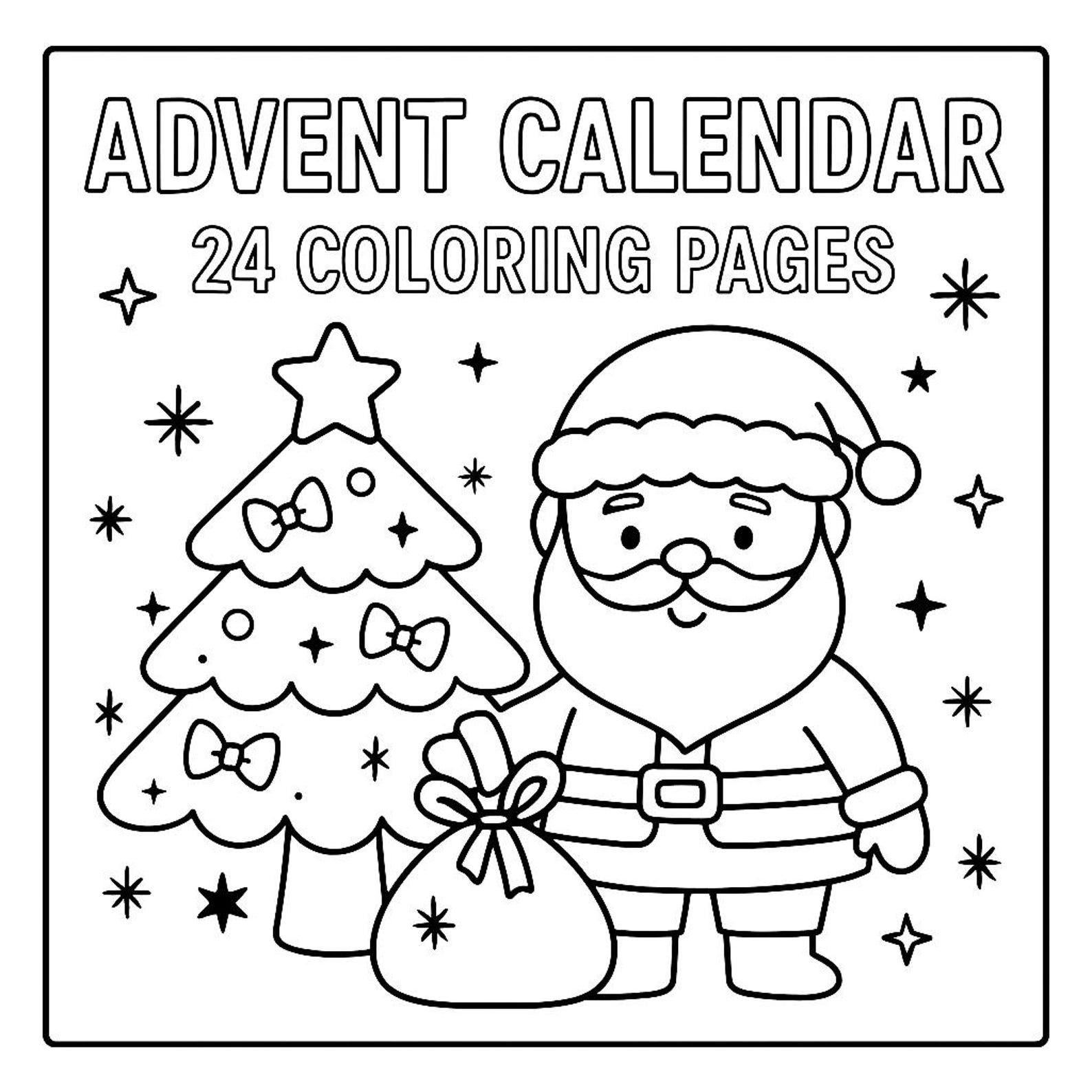 Christmas Advent Calendar Coloring Book - 24 Cozy Pages (digital ...