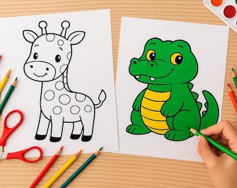 Pagine da colorare con animali dello zoo: 20 fogli stampabili per bambini (download PDF)