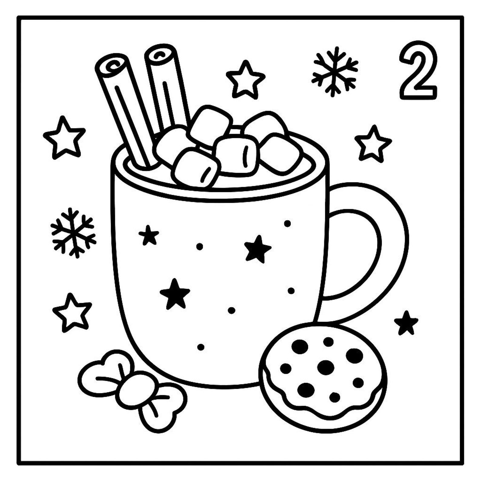 Christmas Advent Calendar Coloring Book - 24 Cozy Pages (digital ...