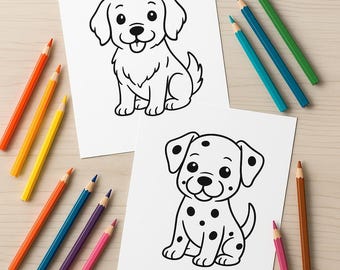 Libro para colorear de razas de perros: 16 páginas imprimibles de cachorros (descarga digital)