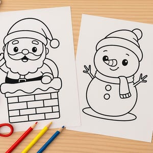 Chibi Christmas Coloring Pages for Kids: 25 Holiday Printables (PDF Download