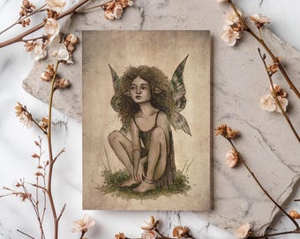 Lámina artística A5 Hada de musgo