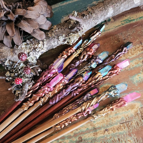 Wand Crystal Handmade Choose Your Own Colour Quartz