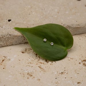 Mini stud earrings with zirconia, invisible claws – available in a set, "Luna" stud earrings gold