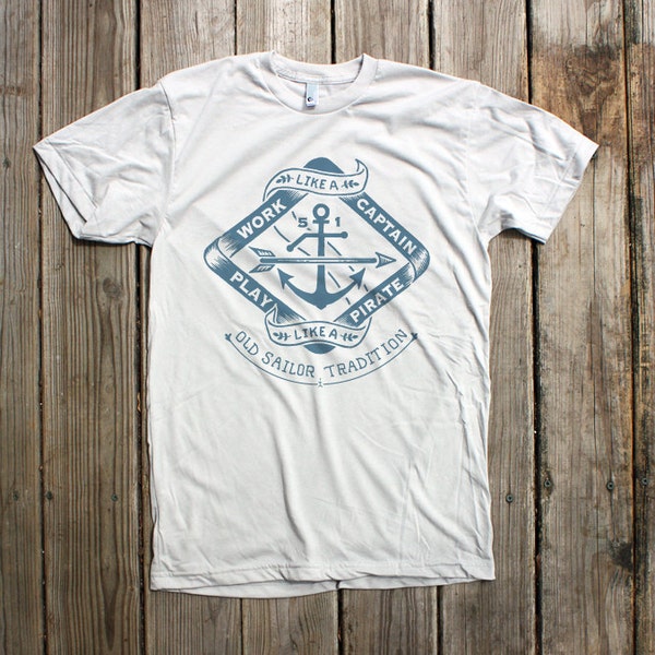 Play like a Pirate - Mens/Unisex Grey T-shirt