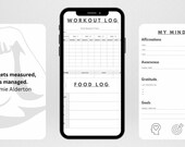 Workout log template, workout planner template, fitness tracker, fitness planner, training log template, fitness template, training template