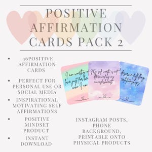 Affirmation cards, positive quote cards, positive affirmation cards, confidence, positive mindset, inspiration cards, positivity