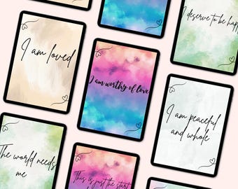 Tarjetas de afirmación, tarjetas con citas positivas, tarjetas de afirmación positiva, confianza, mentalidad positiva, tarjetas de inspiración, positividad