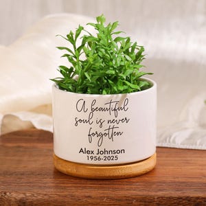 Memorial Gift Celebration of Life | Personalized Condolences Gift Memorial Planter | Gift for Grieving Sorry For Your Loss | Succulent Pot
