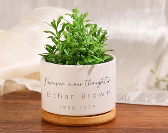 Maceta conmemorativa personalizada: regalo de condolencias, maceta grabada