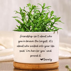 Vasos de flores personalizados para melhor amiga | Presente para ela, presente de aniversário, presente de agradecimento | Vaso de plantas para melhores amigas