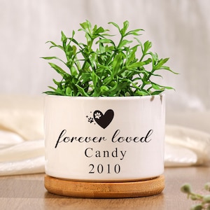 Personlig kruka för husdjur: Graverad gåva för kondoleanser till katt eller hund