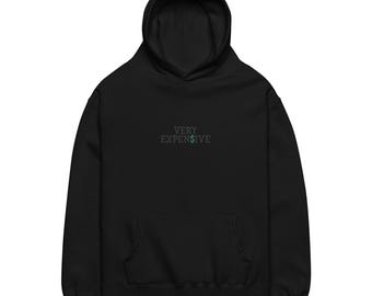 Luxury Black Unisex Hoodie | Soft Cotton Hoodie | High End Streetwear Essential | Trendy Very Expensive Sweatshirt | Holiday Gift for Them