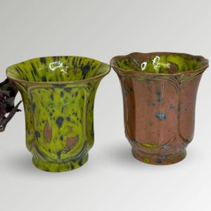 Pottery Tumblers with Organic Green Glaze- Handmade Ceramic Mug – Rustic Stoneware Coffee Cups, espresso mug, 9th anniversary pottery Gift
