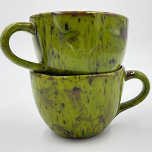 Pair Handcrafted Ceramic Mugs 17oz, Set Coffee Tea Cups, Pottery Coffee Mug, Cup Gift for Mom Daughter, Mothers Day Gift, Stoneware for Pair