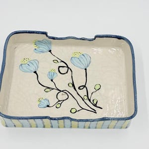 Light Blue Lasagna Baking Dish | Ceramic Casserole Pan | Stoneware Baking Dish for Oven | Lasagna Pan | Blue Bakeware Gift