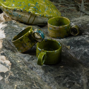 Handcrafted Ceramic Mug – 6.8 Oz Stoneware Tea Cup with Speckled Glaze, Rustic Coffee Mug, Unique Pottery Gift, Handmade Pottery Cup