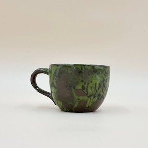 Pottery Ceramic Mug 17oz, Green large home made mug, Handcrafted Mug, Pottery Coffee Mug, Large Coffee Tea Cup, Stoneware Mug, Rustic Mug