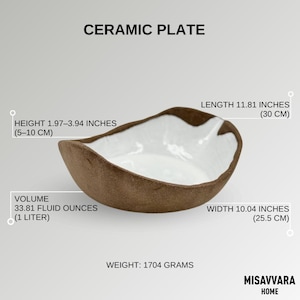 Salad Large Pottery Irregular Fruit Bowl | Handcrafted Decorative Centerpiece, Oversized Handmade Ceramic Serving Salad Bowl, Gift for mom