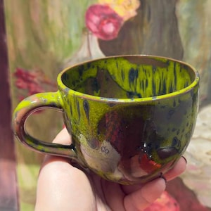 Rustic Ceramic Coffee Mug 17 oz – Handmade Pottery Cup | Farmhouse Style Coffee Mug | Housewarming Gift for Coffee Lovers