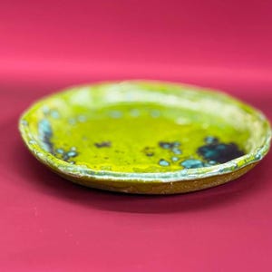 Handmade Ceramic Dinner Plate Set, Pottery Plate, Green Ceramic Serving Plates, Pottery Dinnerware, Wedding Plate Set, Anniversary Gift Set