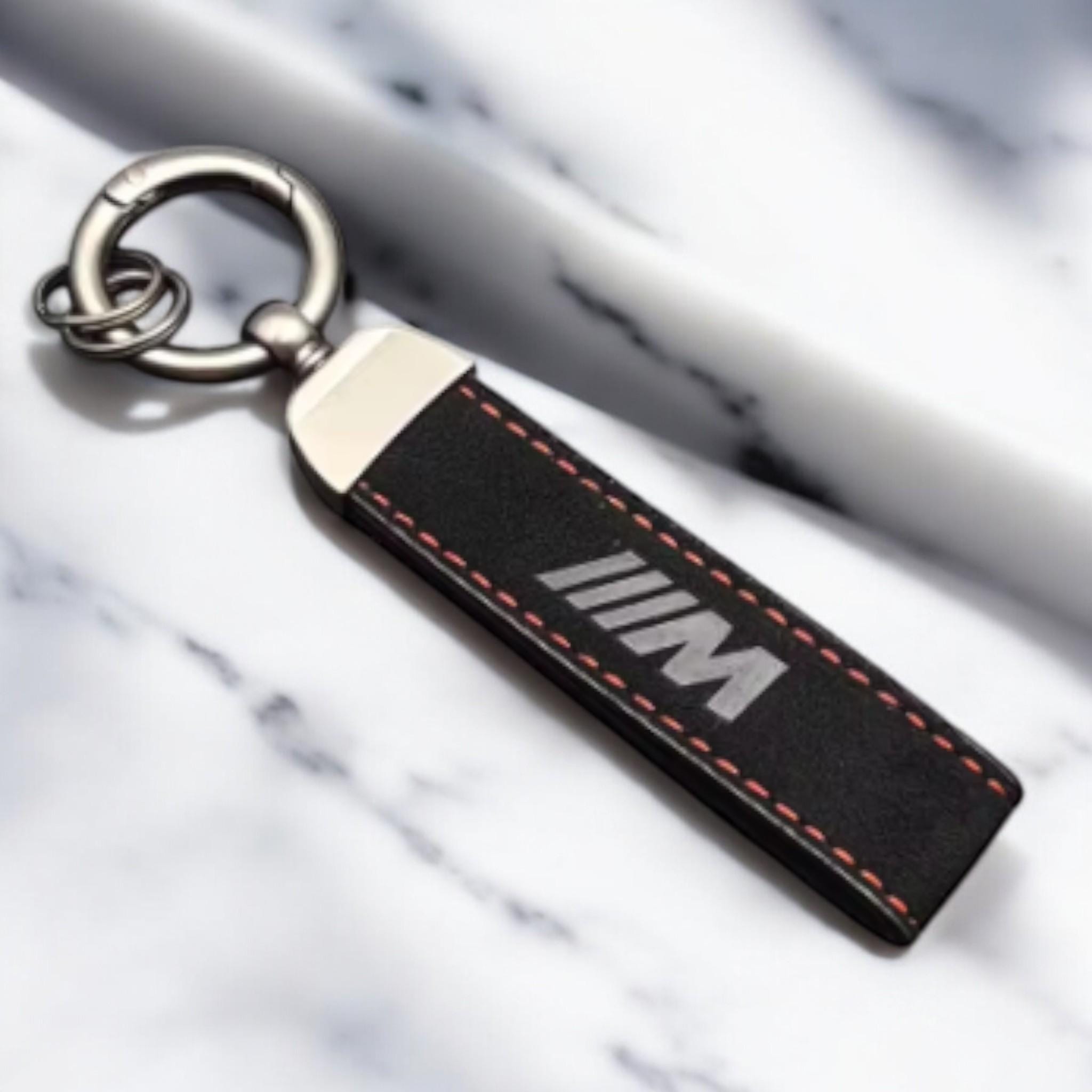 Suede Leather Car Logo Keyring BMW M Keychain Key Chain Ring for BMW M ...