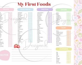 My First Foods Chart - Etsy