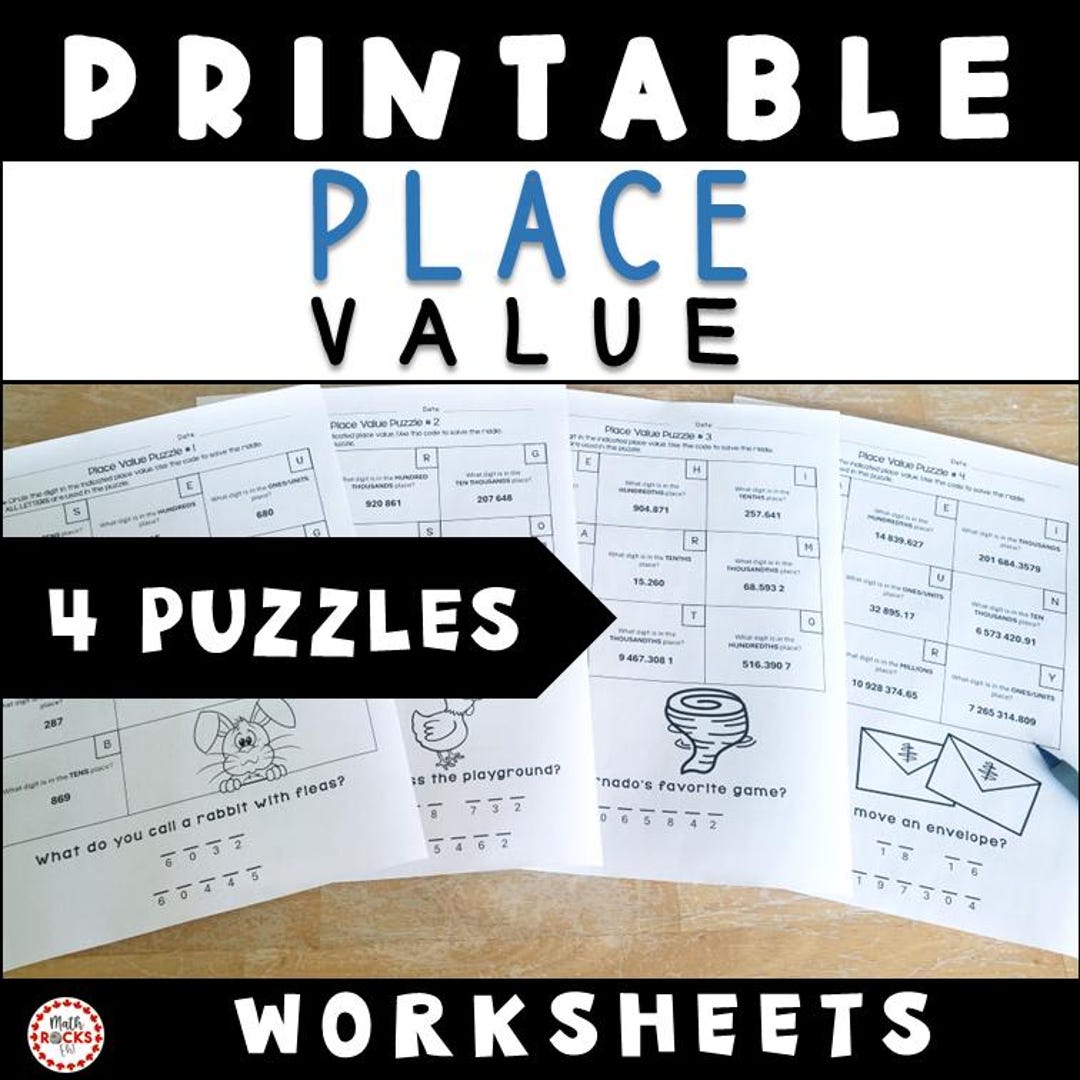 Place Value Puzzle 3rd Grade Printable | Place Value Worksheet Activity - Etsy