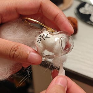 Handmade Cat Fur Keepsake Keychain, Cute Pet Fur keepsake keychain, Memorial Cat Gift, Pet Lover Gift