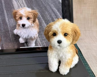 Personalized 3D Dog Portrait Keychain: Handmade Pet Memorial Charm